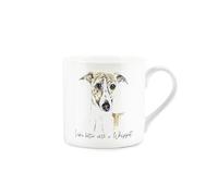 Whippet Dog Gift Mug - White Dog Bone China Coffee/Tea Present by Rhiannon Chauncey