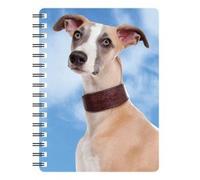 Whippet Dog gift - Small Notebook with stunning 3D front cover approx. 6" x 4". Ideal for the handbag or Pocket. Quality Spiral bound Notebook