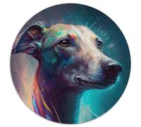 Whippet Dog Puzzles 1000 Pieces for Adults 1000 Pieces Round Puzzles for Adults Ideal for Lover, Perfect Christmas, New Year, Valentine's Gift (67.5x67.5cm)
