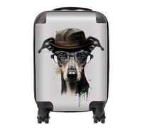 Warren Reed Designer Whippet Dog Splashart Suitcase - Mini Cabin