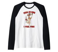 Whippet Dog Yoga or Wine I Feel Fine - DIGOR Funny Raglan Baseball Tee