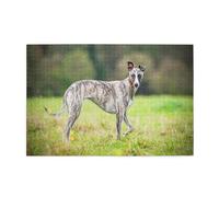 Whippet Dogs Lawn Dogs Gray Dogs Pets, Jigsaw Puzzles 1000 Pieces Wooden Jigsaw Toy Family Game Wall Decor for Adults Teens