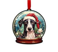 Whippet Grey Snow Globe Decoration