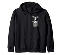 Whippet in Pocket Cute Dog Lover Owner Zip Hoodie