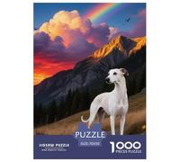 Whippet Jigsaw Puzzles Puzzles for Adults Kids. 1000 Piece Cute Dogs Whimsical Challenge Toy Educational Games Home Decoration for Adults& Kids Age 14 Years Up 70x50cm/1000pcs