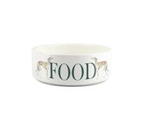 Whippet Pet Bowl - Small Ceramic Food Bowl - White Food Dish For Dogs
