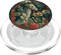 Whippet Sighthound William Morris Floral Style PopSockets PopGrip for MagSafe