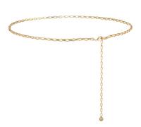 WHIPPY Gold Chain Belt, Multi Layer Gold Waist Bels for Women Fashion Adjustable Body Belly Chain for Dress Jeans Trousers, Gold-chain, Fit waist size up to 36"