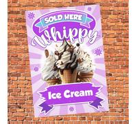 Whippy Ice Cream Sold Here Advertising Sign Self Adhesive Gloss Sticker A3 size 420mm x 297mm
