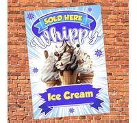 Whippy Ice Cream Sold Here Advertising Sign Self Adhesive Gloss Sticker A4 297mm x 210mm V2