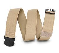 WHIPPY Mens Elastic Stretch Work Belt Unisex Adventure Web Sports Belt with Metal Free Buckle Adjustable Belts for Women Men,Khaki 140cm