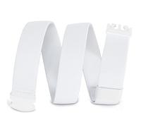WHIPPY Mens Elastic Stretch Work Belt Unisex Adventure Web Sports Belt with Metal Free Buckle Adjustable Belts for Women Men,White 140cm