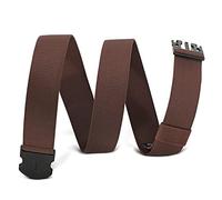 WHIPPY Mens Elastic Stretch Work Belt Unisex Adventure Web Sports Belt with Metal Free Buckle Adjustable Belts for Women Men,Dark Coffee 140cm