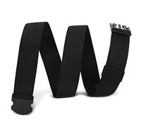 WHIPPY Mens Elastic Stretch Work Belt Unisex Adventure Web Sports Belt with Metal Free Buckle Adjustable Belts for Women Men,Black 43"
