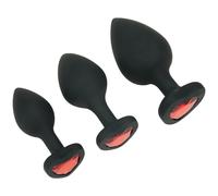 WhipSmart Heartbreaker 3 Piece Silicone Heart Gem Butt Plug Training Set