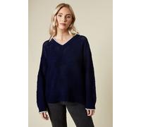 Whipstitch Cable Detail V Neck Jumper Dorothy Perkins Navy S