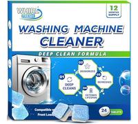 Whirl Fresh Washing Machine Cleaner Tablets, 24 Pack-Deep Cleaning Tablets for Top & Front Load HE Washer Cleaners, Descaler & Deodorizer, Septic Safe, Cleans Drum, Tub, Seal & All Internal Parts