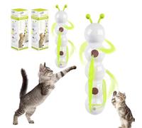 Whirlie Cat Toy, Happy Luna Cat Toy, Whirlie Smart Motion Cats Toys with Worm Design, Interactive Automatic Kitten Plaything, Fun Exercise for Bored Felines, for Hunting, Jumping (2Pcs)