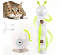 Whirlie Cat Toy, Smart Motion Cat Toy with Worm Design, Caterpillar Smart Cats Toys, Happy Luna Cats Toys with Suction Cup, Suitable for indoor, wall-mounted, window-mounted