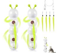 Whirlie Cat Toy, Whirlie Smart Motion Cat Toy with Worm Design, Wall-Mounted Cats Toy with Suction Cup, for Indoor, Promotes Exercise, Interactive for Hunting Play (2 pcs)