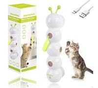 Whirlie Cat Toy - Whirlie Smart Motion Cats Toys with Worm Design-Interactive Automatic Kitten Plaything,Happy Luna Cat Toy with Suction Cup, for Hunting, Jumping, and Interactive Play