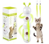 Whirlie Smart Motion Cat Toy, Happy Luna Cat Toy with Worm Design, Worm-Shaped Smart Motion Toys for Cats of All Stages, Stimulates Cat's Nature (White)