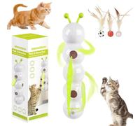 Whirlie Smart Motion Cat Toy with Worm Design, Happy Luna Cat Toy with Suction Cup, Wall & Window Mounted CatToy for Indoor Cats (White 1pcs)