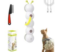 Whirlie Smart Motion cat toy with Worm Design, Whirlie Cat Toy, Rechargeable, Smart Sensor, Wall & Window Mounted Cat Toy for Indoor Cats (White)