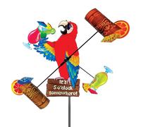 Whirligig Spinner Island Parrot 18" - Tropical Bird-Themed Design, Weather-Resistant Outdoor Decor, Durable & Lightweight for Patios, Yards, and Gardens - Eye-Catching Wind Spinner