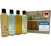 Whirlpool Fragrance 4 x 250 ml - Fireplace, Orange Honey, Christmas Tree and Vanilla Cinnamon - The Christmas Fragrances in an Exclusive Set by Frafte Momente in the usual premium quality