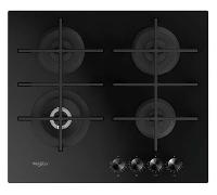 Whirlpool GOWL628/NB W Collection Gas On Glass 60 Cm Cast Iron Power Burner , Precise Flame Full Wid