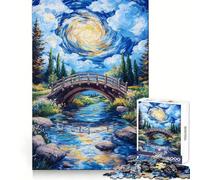 Whirlwind Bridge Jigsaw 1000 Pieces for Adults Focus Ability Time Well Spent Interlock Well Xmas Surprise (38x52cm)