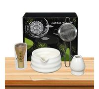 Whisk Holder - 5 Piece Authentic Set, Professional Kit, Traditional Tea Tool with Ceramic Stand | Japanese Ceremony Set for Lovers, Novices Learning Tea Art, Family Gathering