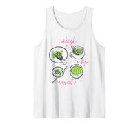 Whisk Sip Repeat Matcha Green Tea Aesthetic Cafe Ritual Art Tank Top