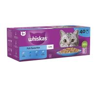Whiskas 1+ Adult Cat Fish Selection Pouches in Jelly, 40 x 85 g