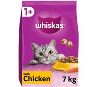 Whiskas 1+ Dry Cat Food for Adult cats with Chicken, 1 bag (1 x 7 kg)