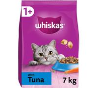 WHISKAS - 1+ Adult Dry Cat Food-7Kg-Biscuits Made with Tuna-Bulk Cat Food Bag
