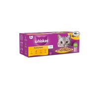 Whiskas 1+ Adult Poultry Selection in Jelly 40 Pouches, Adult Wet Cat Food, Megapack (40 x 85 g)