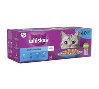 Whiskas 1+ Cat Pouches Fish Favourites in Jelly - 40 x 85g Pouches