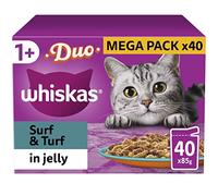 Whiskas 1+ Duo Surf & Turf in Jelly - 40 x 85g
