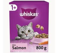 Whiskas 1+ Cat Complete Dry Food with Salmon 5 x 800 g