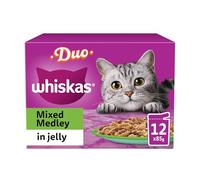WHISKAS 1+ Cat Pouches Duo Mixed Medley in Jelly 12x85g