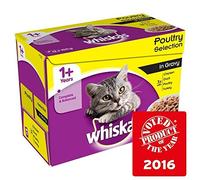 whiskas 1+ Cat Pouches Poultry in Gravy 12 x 100g (PACK OF 4)