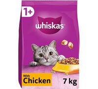 Whiskas 1+ Chicken 7kg Bag, Adult Cat Dry Food - Pack May Vary