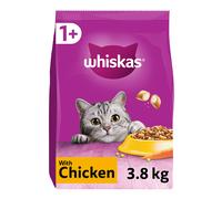 Whiskas 1+ Complete Dry Cat Food with Chicken (3.8kg) (Pack of 4)