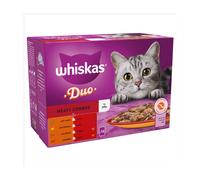 Whiskas 1+ Duo Meaty Combos Adult Wet Cat Food Pouches in Jelly 12 x 85g