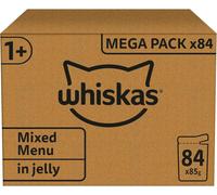 whiskas 1 plus Adult Mixed Selection in Jelly 84 Pouches, Megapack (84 x 85 g)