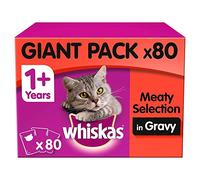 whiskas 1 Plus Cat Pouches Meat Selection in Gravy Giant Pack, Chicken, 0.1 kg