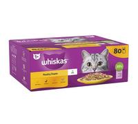 Whiskas 1 Plus Poultry Feasts Wet Cat Food Pouches In Jelly 80 Pack 85G