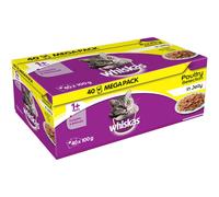 Whiskas 1+ Poultry Selection In Jelly Wet Cat Pouches - 40 x 100g Pouches